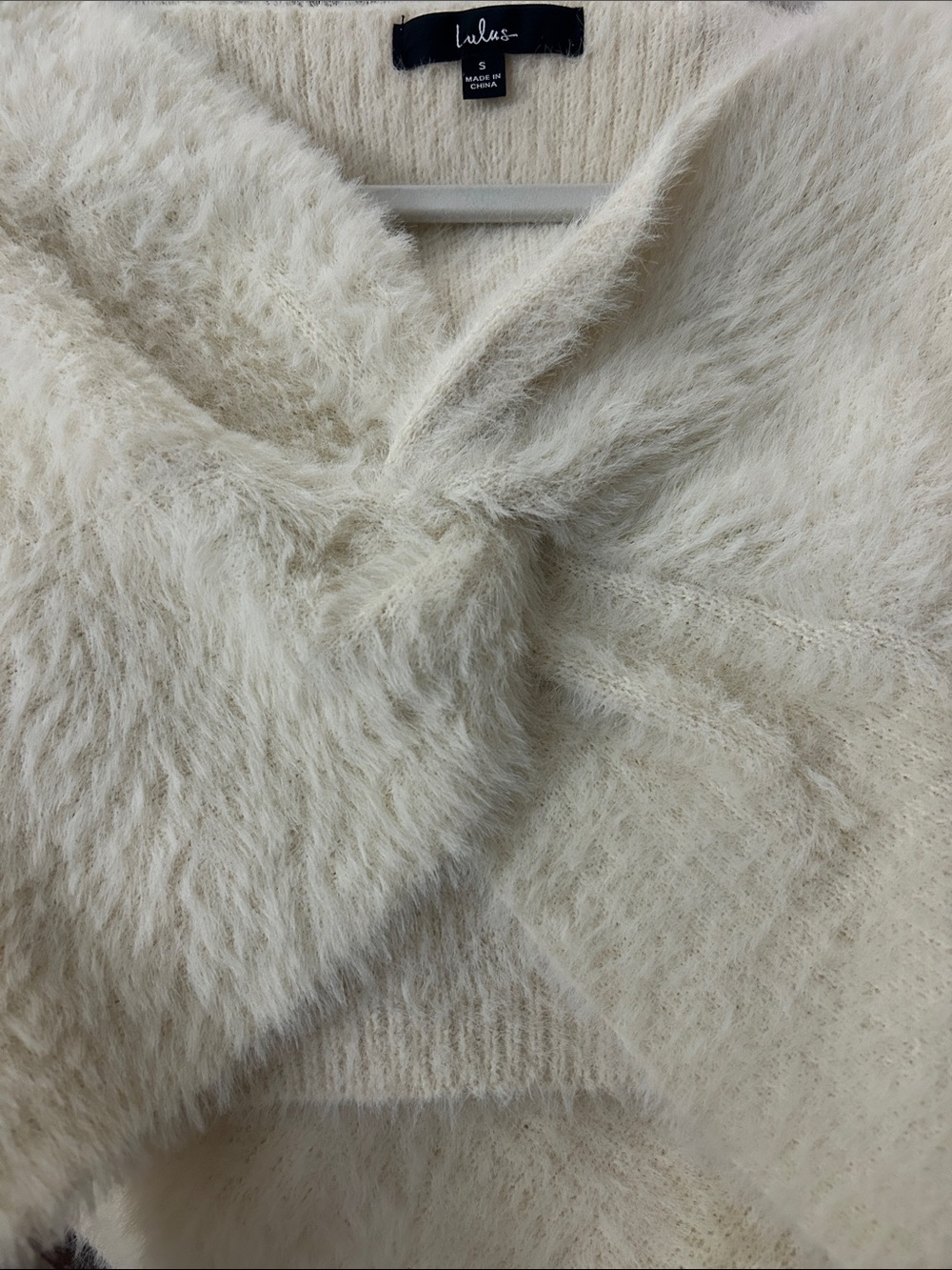 Lulu's Cream Fuzzy Knit Mini Skirt and top set 🔥 - Picture 6 of 8